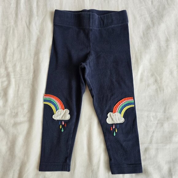 18-24M Mini Boden Leggings Set, Rainbow Applique, Blue white stripes - Picture 4 of 10